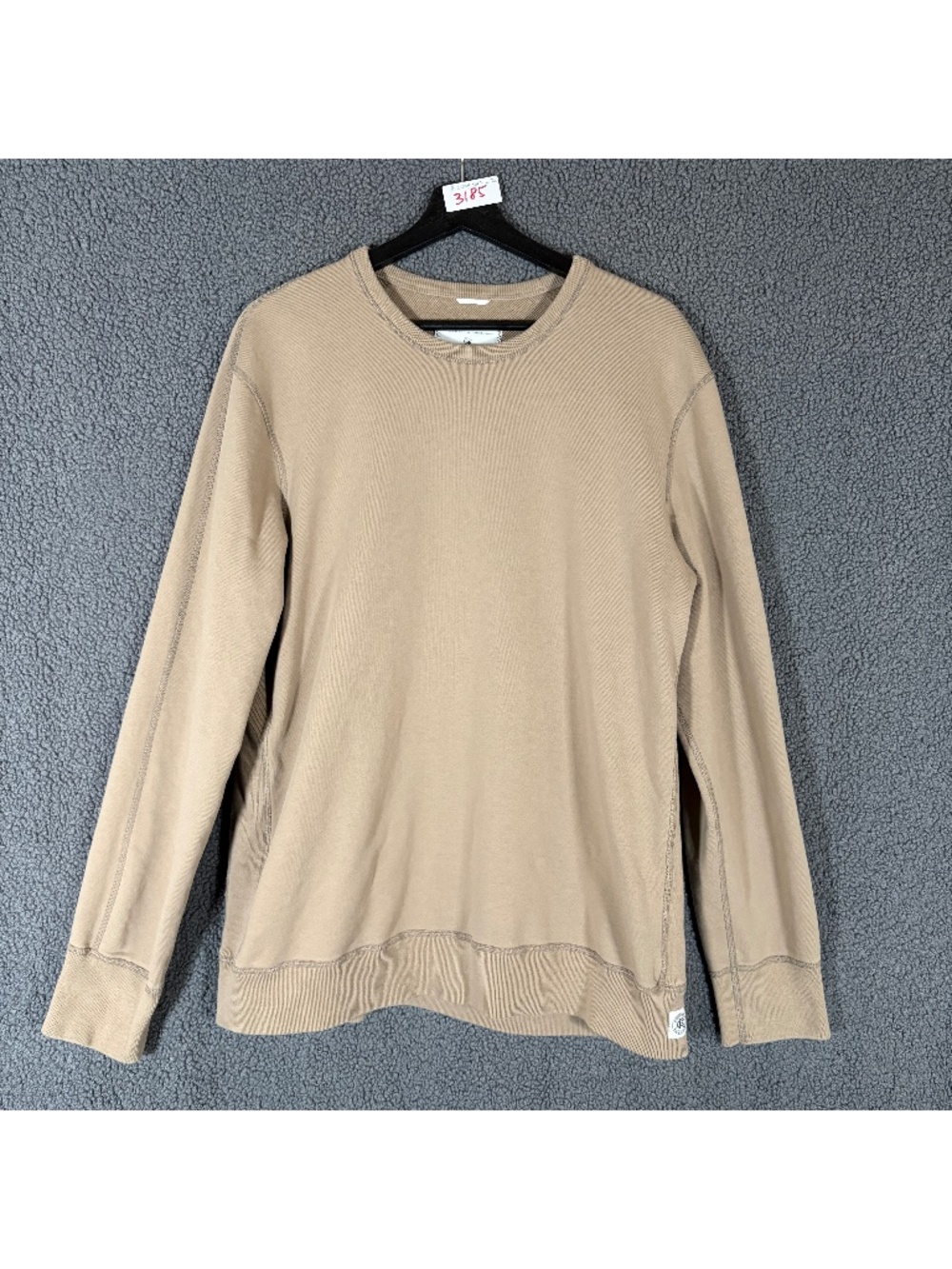 Reigning Champ Terry Cotton Pullover Sweatshirt - Men's Size L - Tan